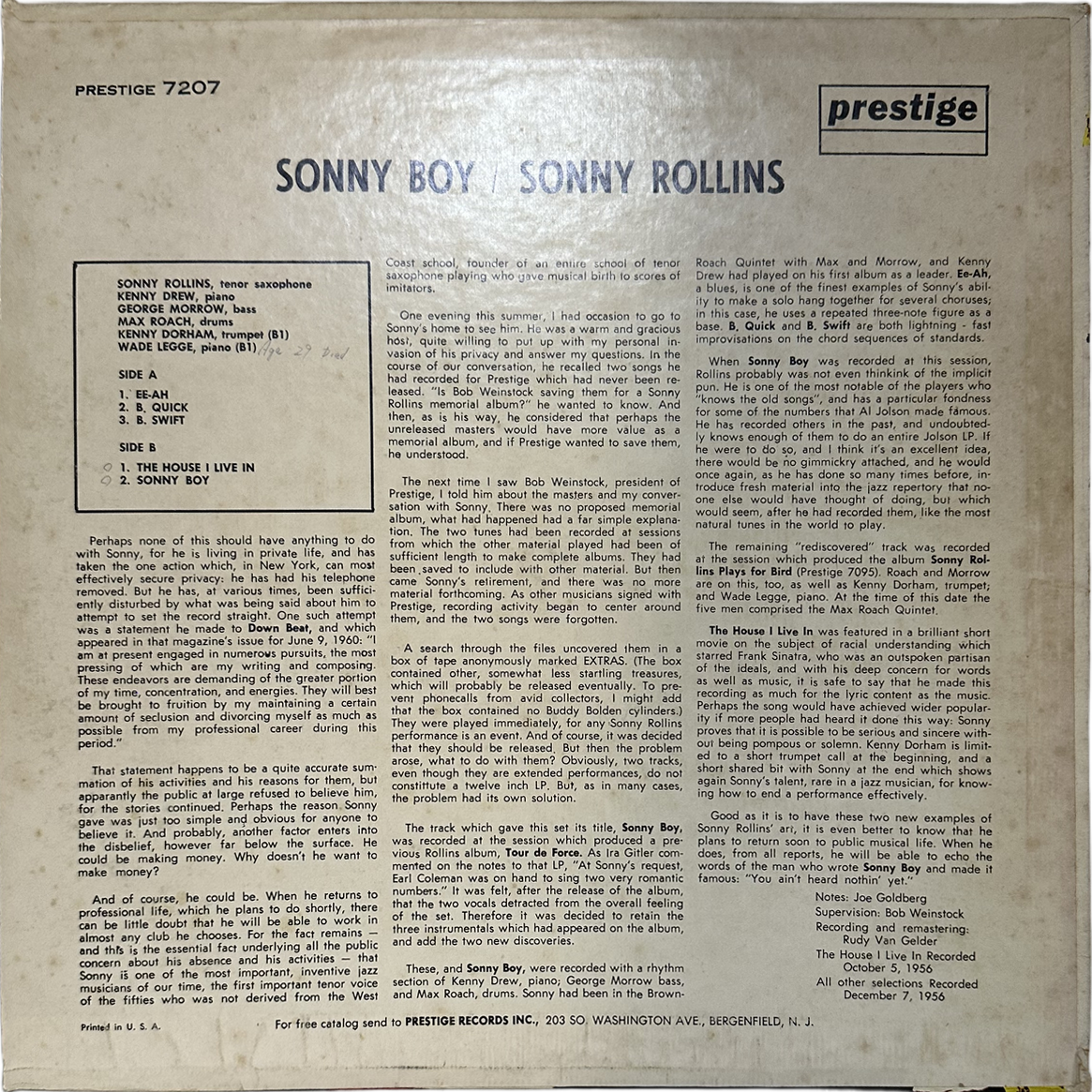 Sonny Rollins — Sonny Boy 4